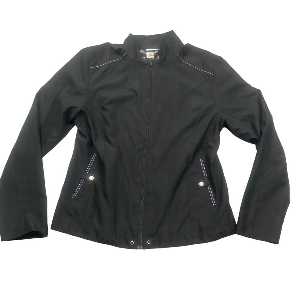 E P Tennis Medium Black‎ Jacket Lined Full Zip Long Sleeve 100% Polyester